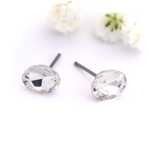 Oval Crystal Stud Earrings