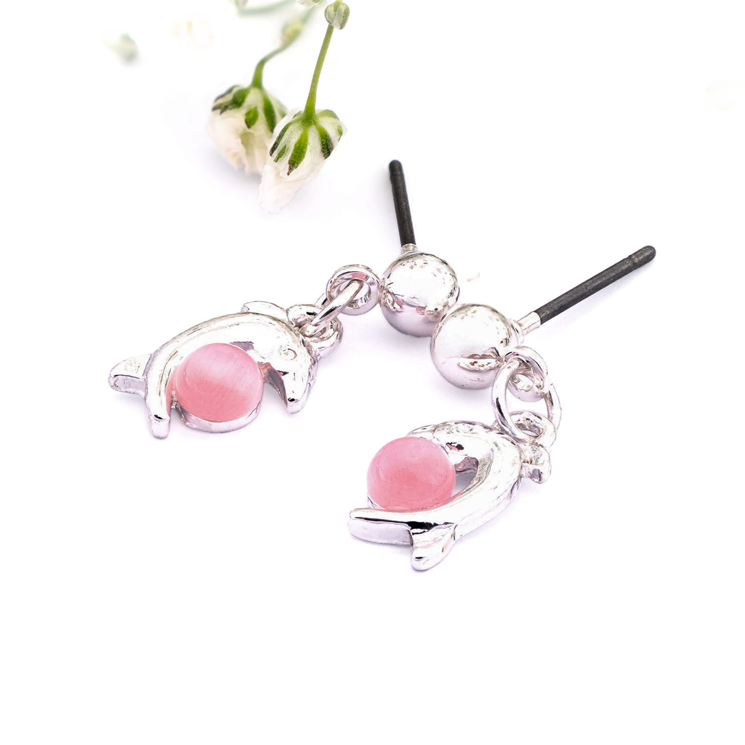 Pink Dolphin Earrings - Image 4