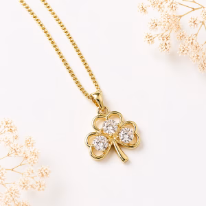 Gold Shamrock Necklace