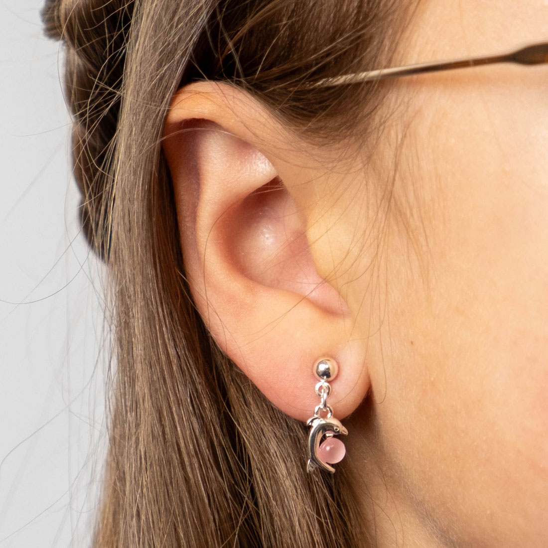 Pink Dolphin Earrings - Image 2