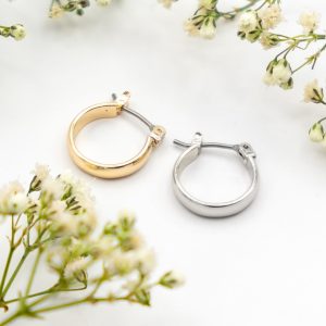 12mm Huggie Silver / Gold Hoop Earrings