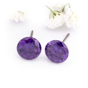 Amethyst Crystal Stud Earrings