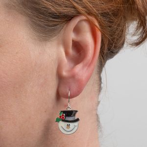 Snowman Head Drop Earrings