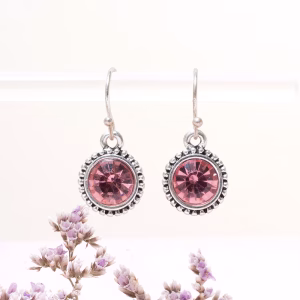 Pink CZ Vintage Drop Earrings