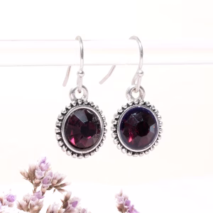 Plum CZ Vintage Drop Earrings