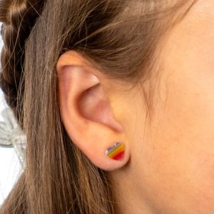 Bubblegum Heart Stud Earrings