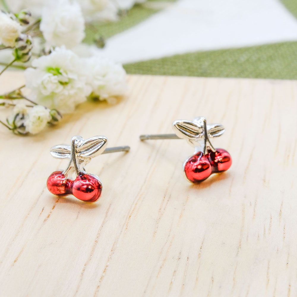 Cherry Stud Earrings - Image 3