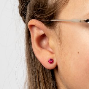 Fushia Rivoli Stud Earrings