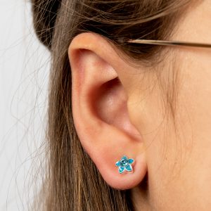 Turquoise Flower Stud Earrings