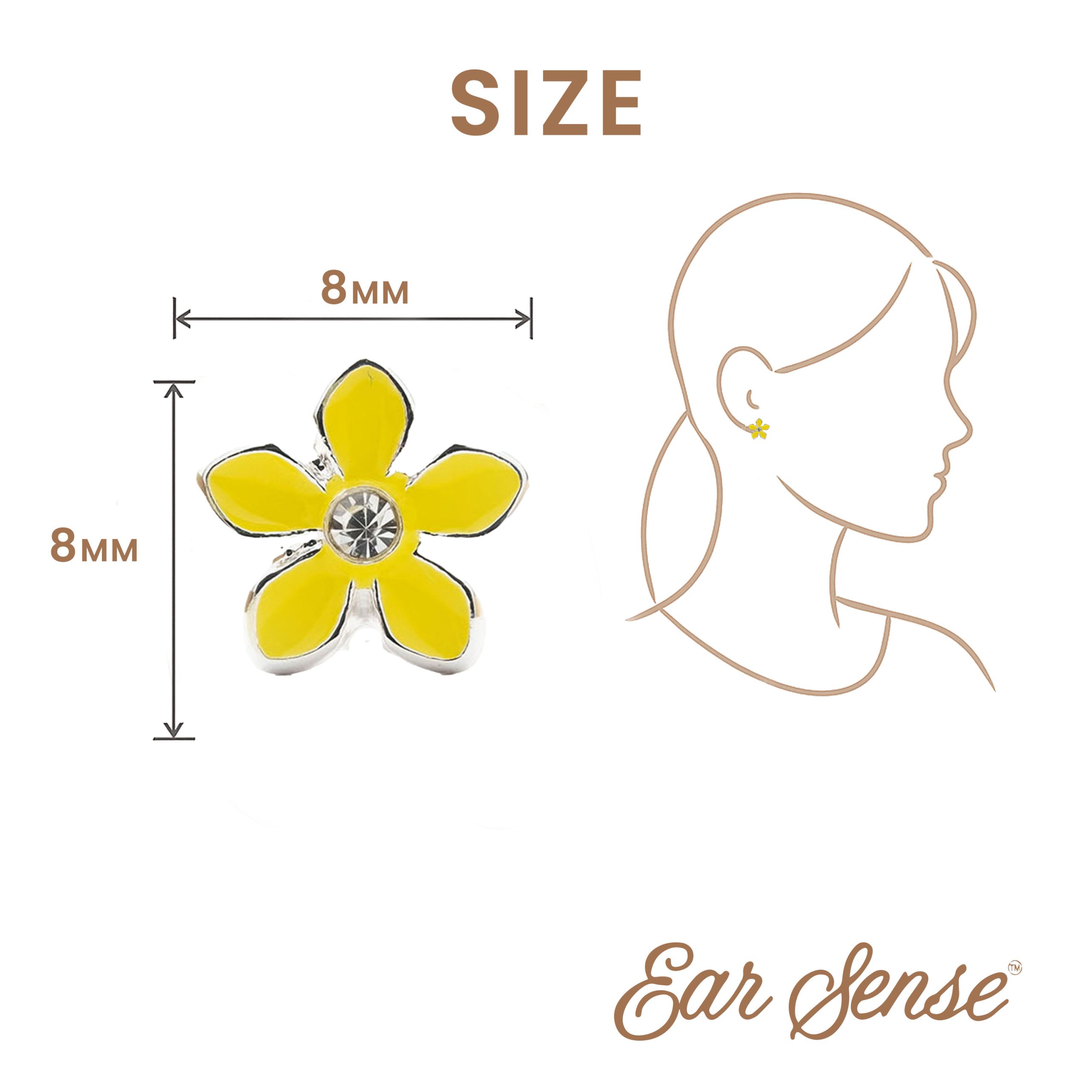 Yellow Flower Stud Earrings - Image 5