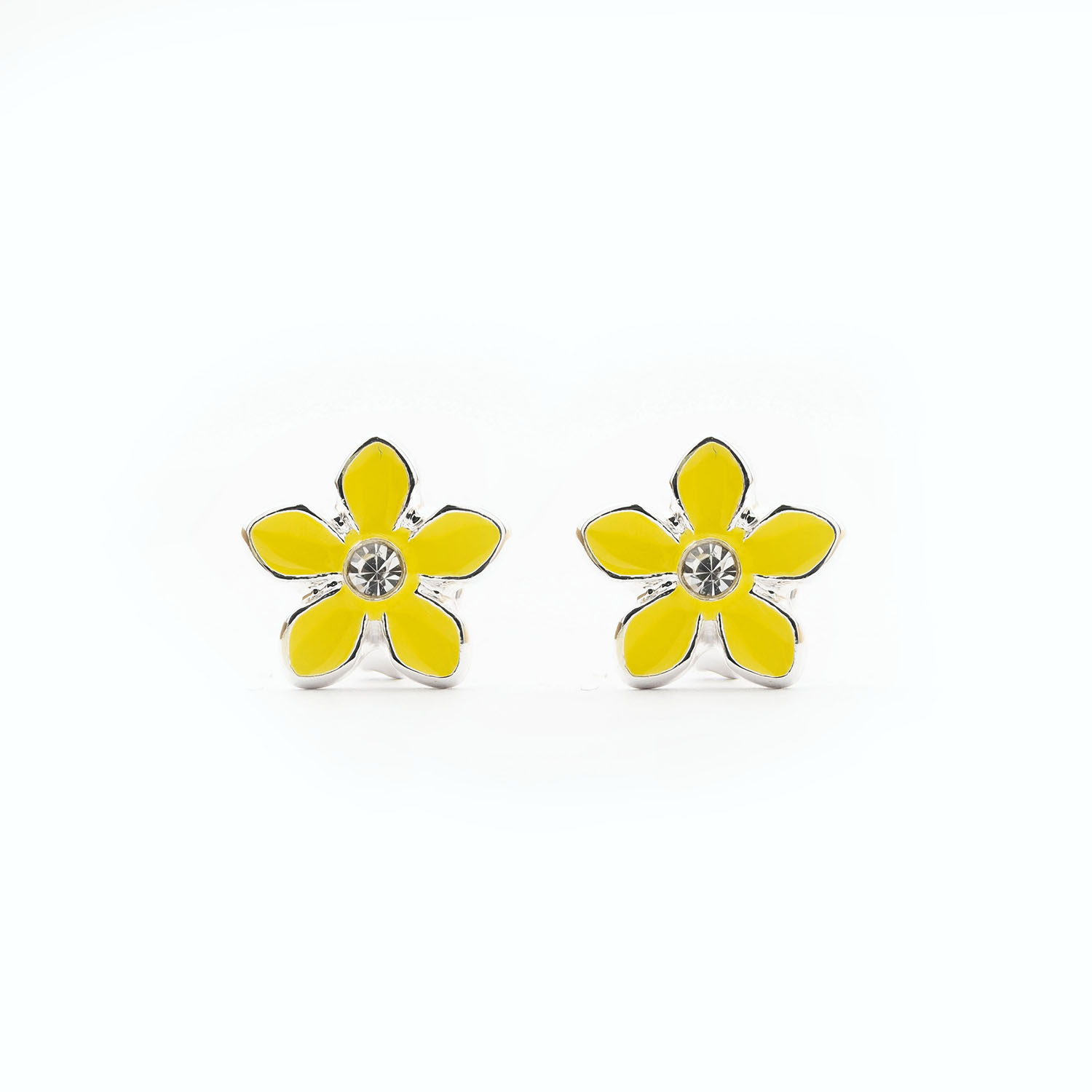 Yellow Flower Stud Earrings - Image 3