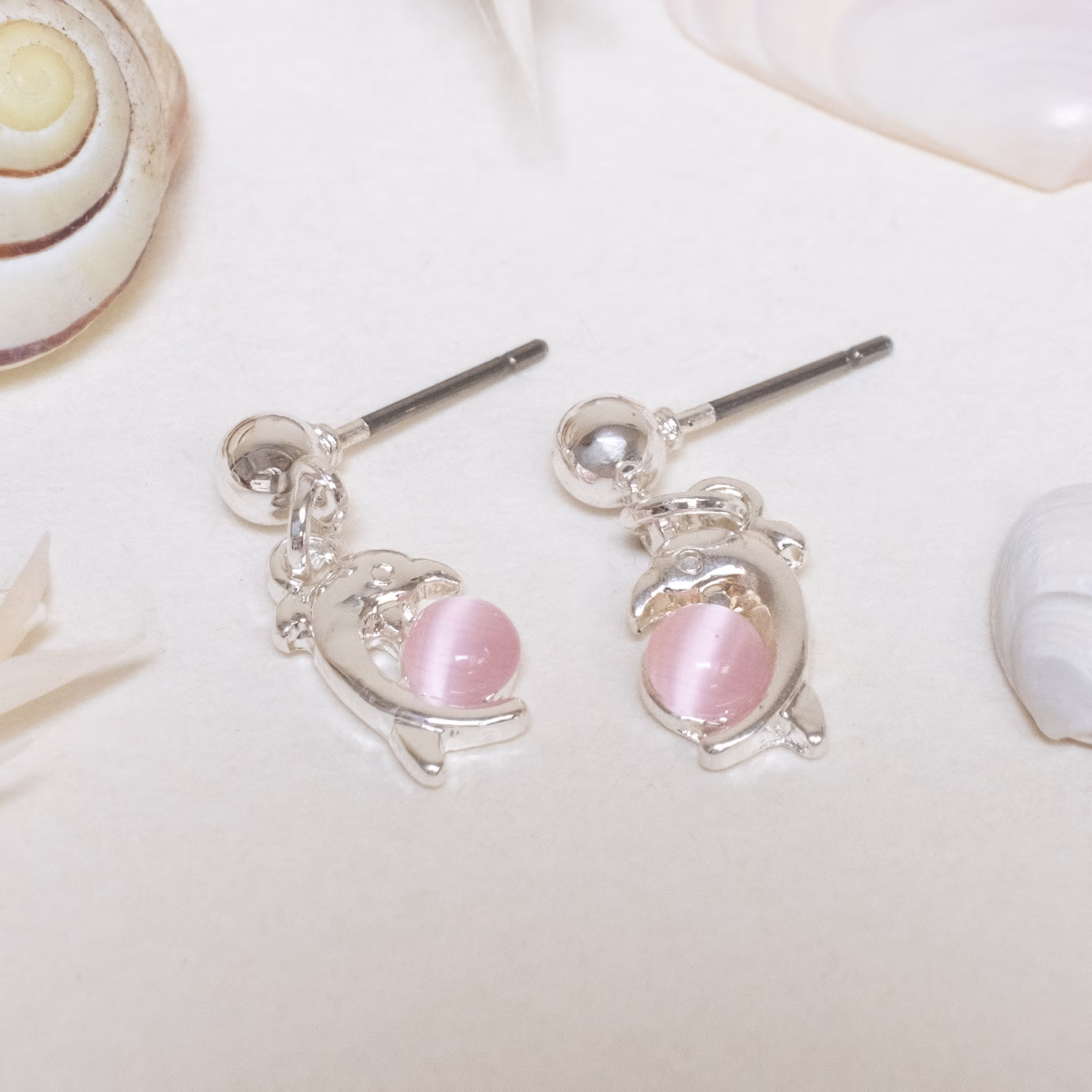 Pink Dolphin Earrings