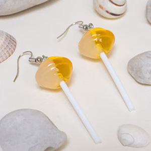 Yellow Tonal Lollipop Stick Earring