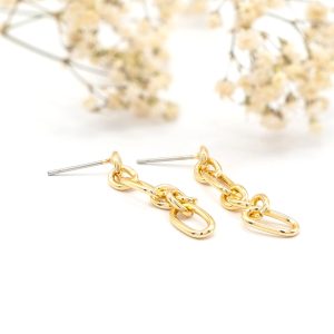Gold Drop Chain Earrings