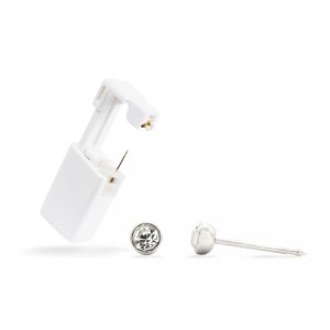 At Home Piercing Kit: Stainless Steel 4mm Crystal