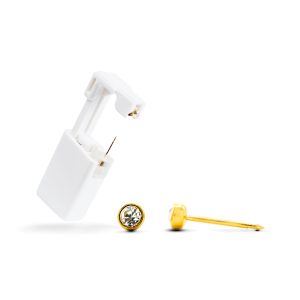 At Home Piercing Kit: Gold 4mm Crystal