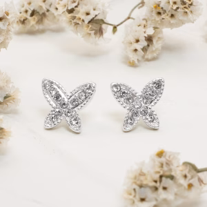 Butterfly Cubic Zirconia Stud Earrings