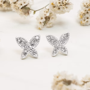 Butterfly Cubic Zirconia Stud Earrings