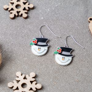 Snowman Head Drop Earrings