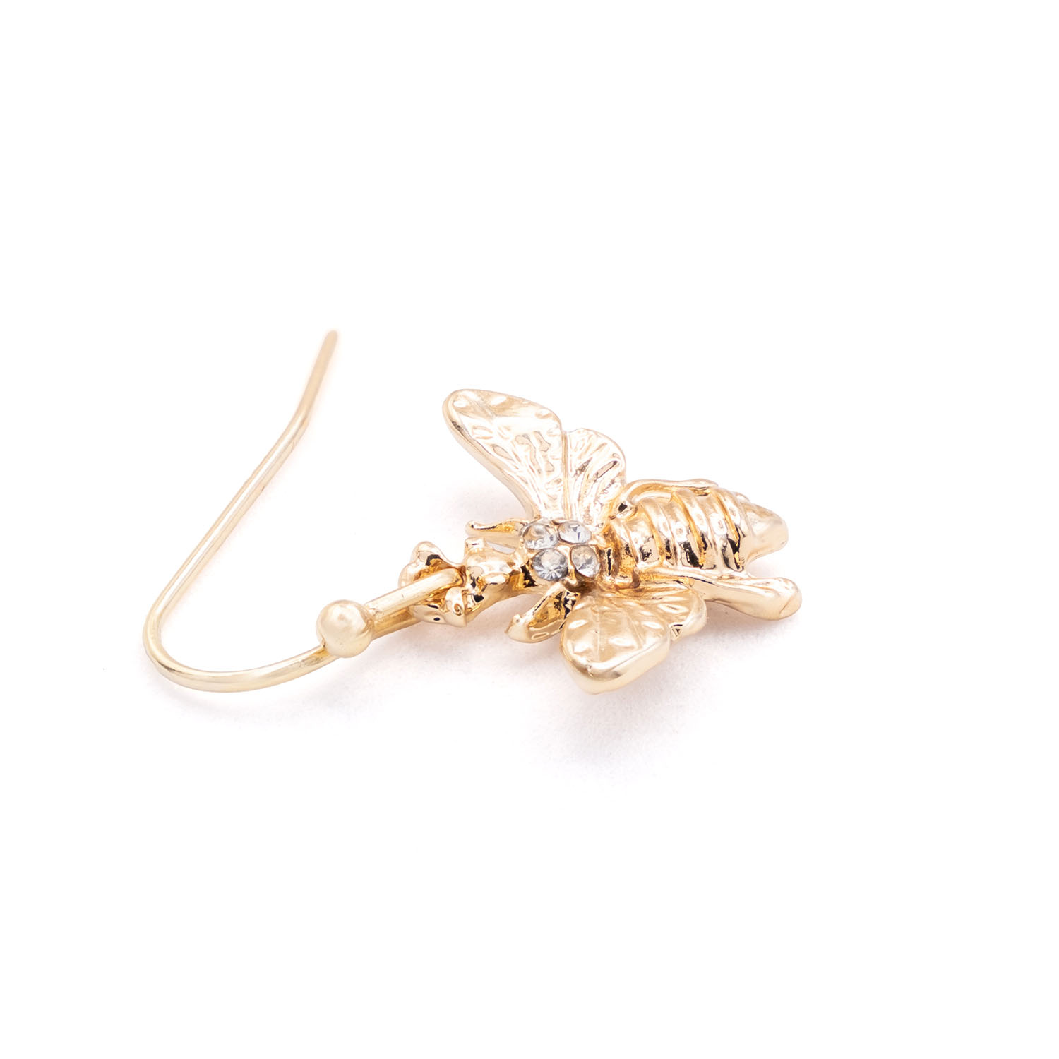 Gold Drop Bee Earrings - Image 3
