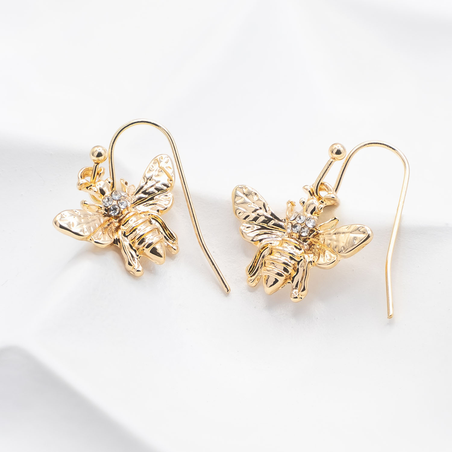 Gold Drop Bee Earrings - Image 4