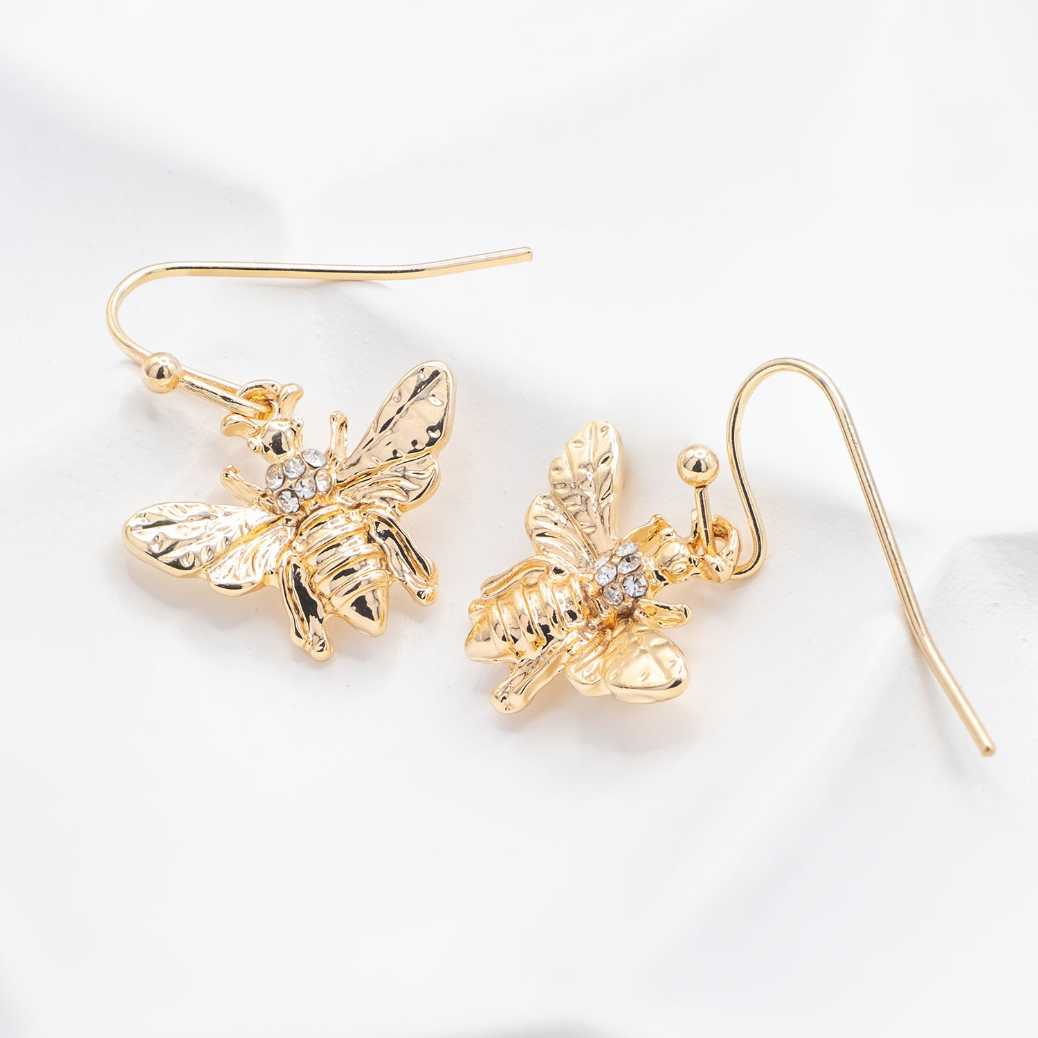 Gold Drop Bee Earrings