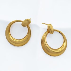 28mm Gold Door Knock Earrings