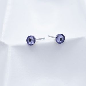 Small Purple Rivoli Stud Earrings