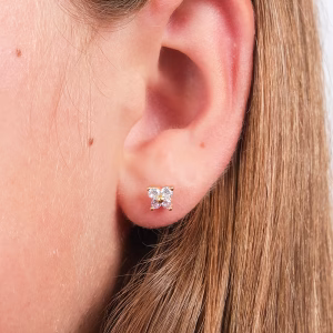 Gold Butterfly Studs with CZ's
