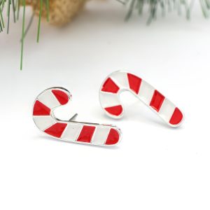 Candy Cane Stud Earrings