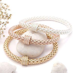 Tritone Stretch Bracelet With Beads