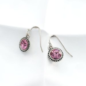 Dusky Pink CZ Vintage Drop Earrings