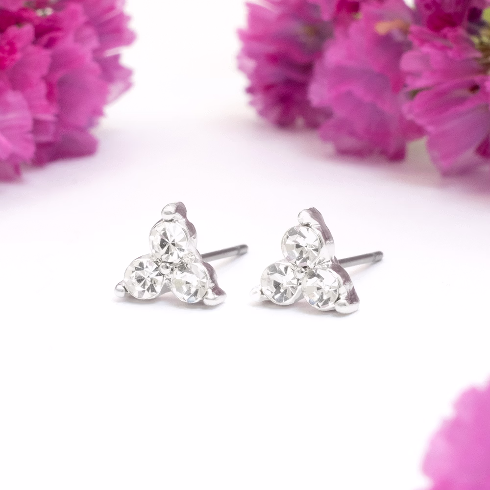 Trinity Crystal Stud Earrings