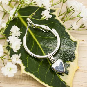 Easy Open Silver Heart Hoops