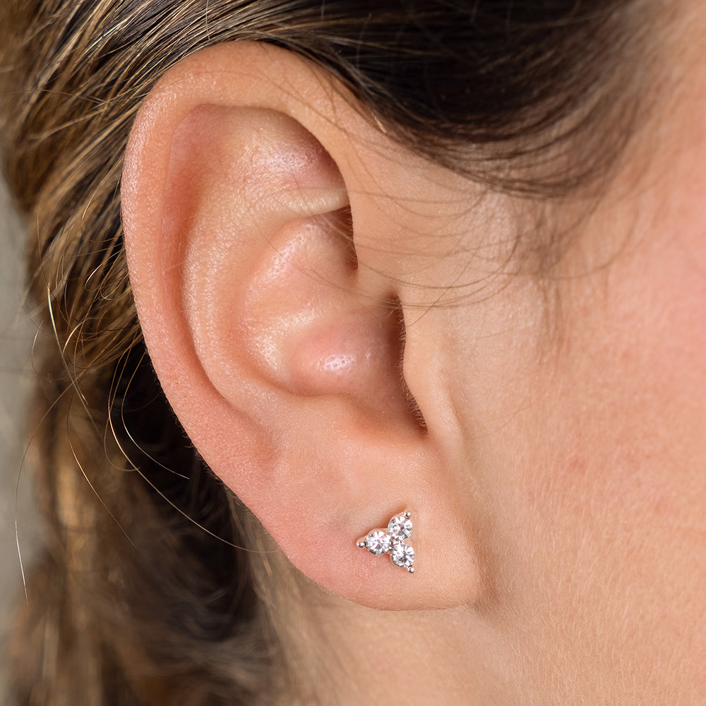 Trinity Crystal Stud Earrings - Image 4