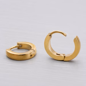 Gold 12.5mm Solid Huggie Hoop