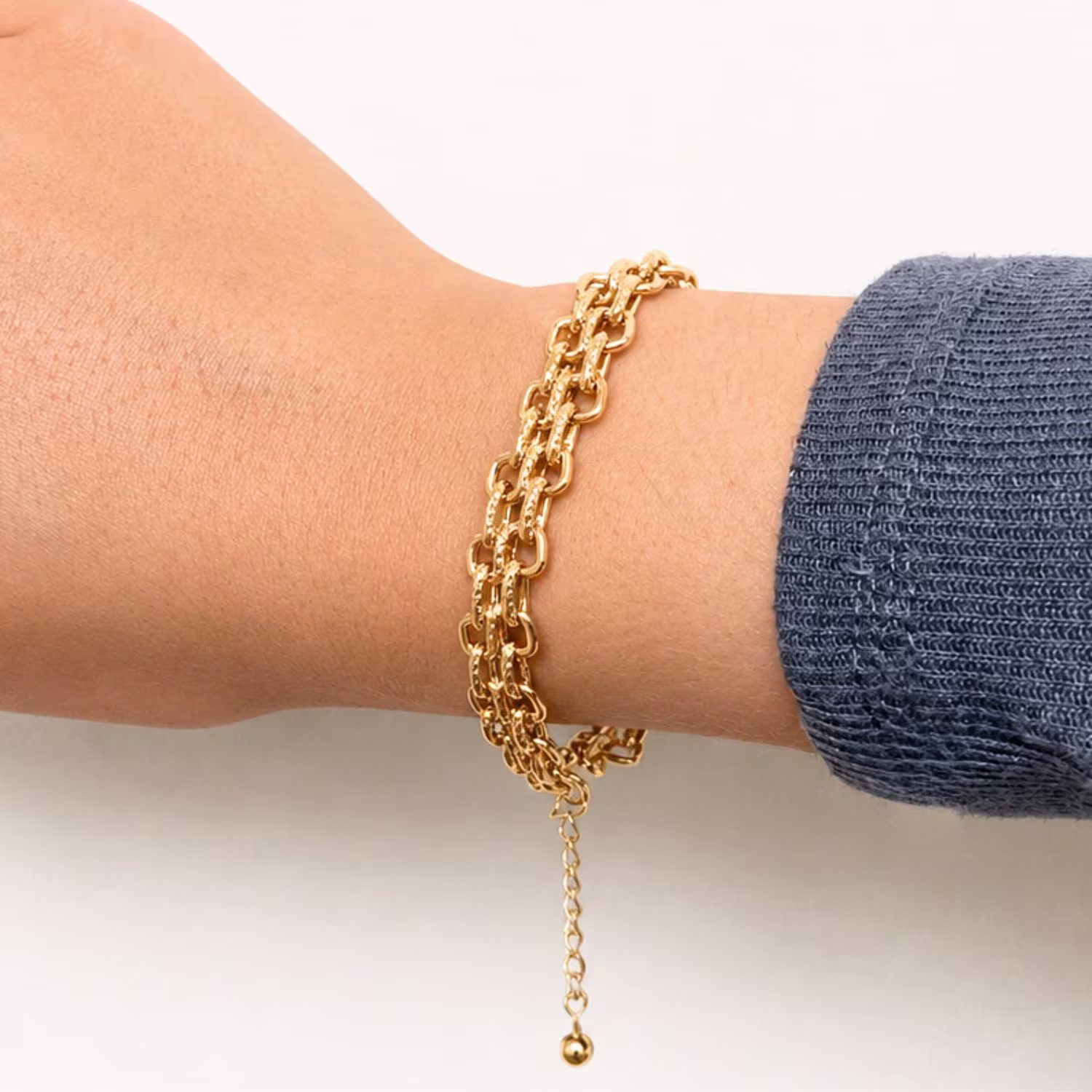 Gold Multi Link Chain Bracelet - Image 2
