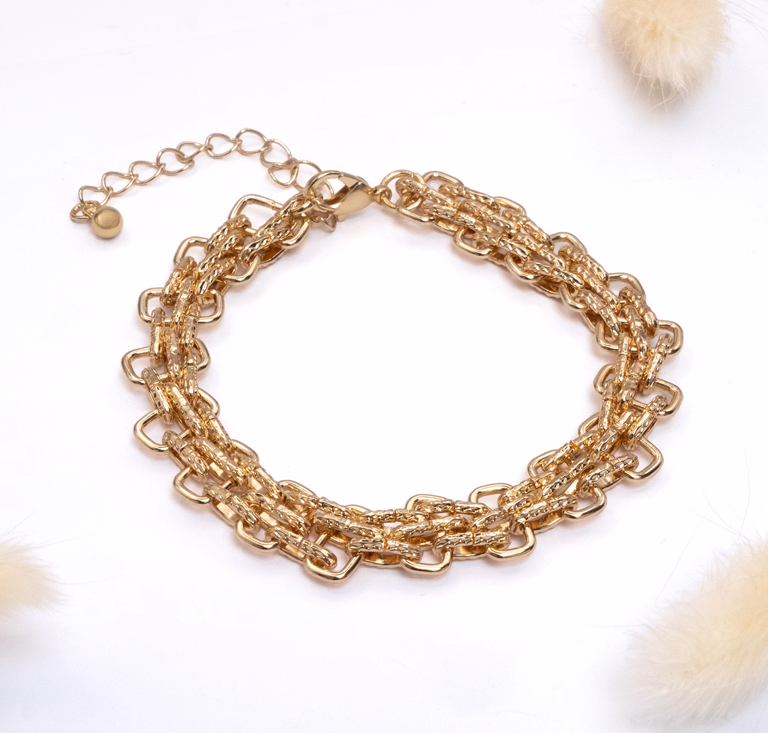 Gold Multi Link Chain Bracelet - Image 3