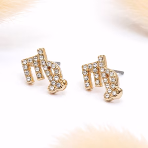 Virgo Zodiac Crystal Gold Stud Earrings