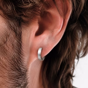 Silver 12.5mm Solid Huggie Hoop